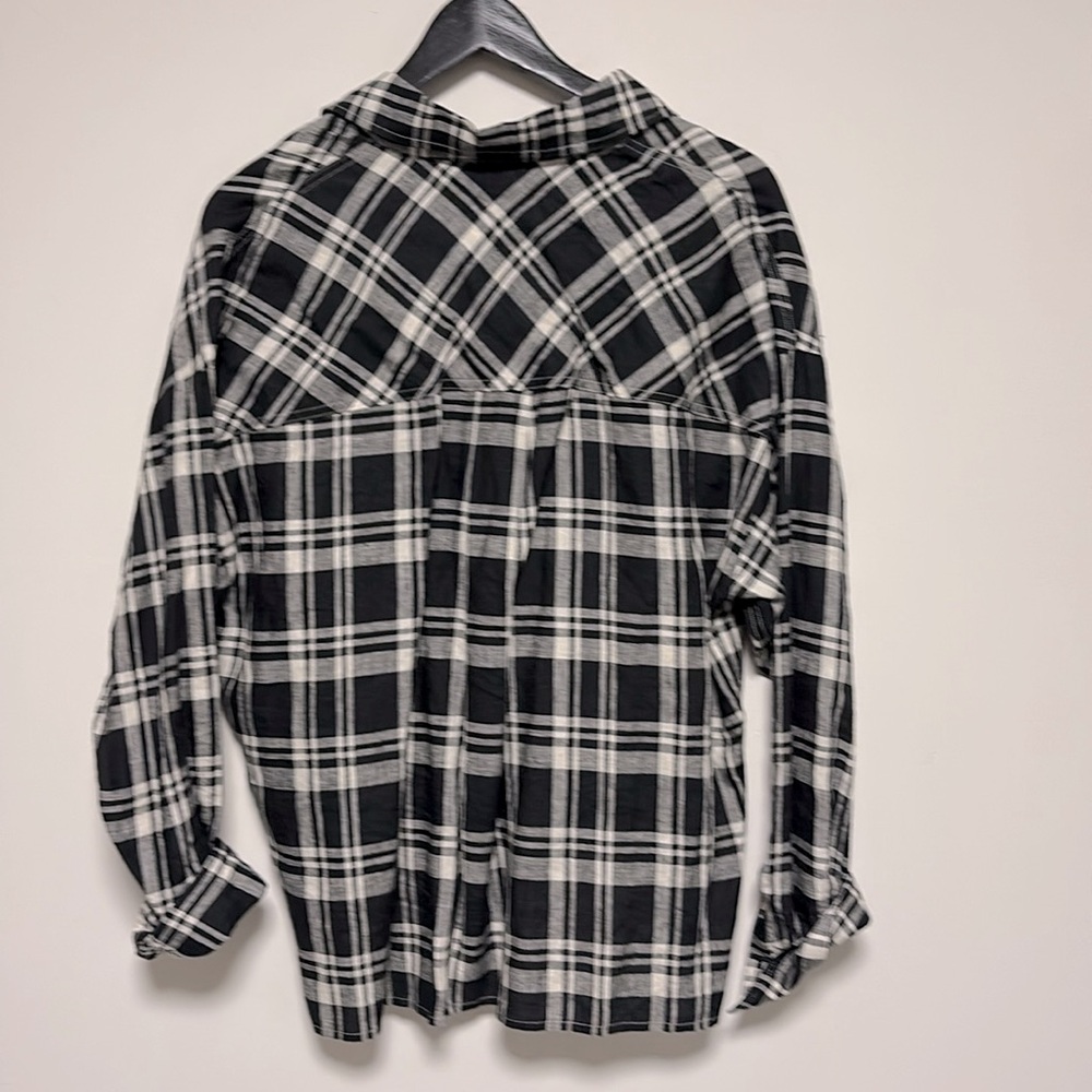Aritzia Wilfred plaid Tanis linen button top sz xxs work once - Picture 2 of 12